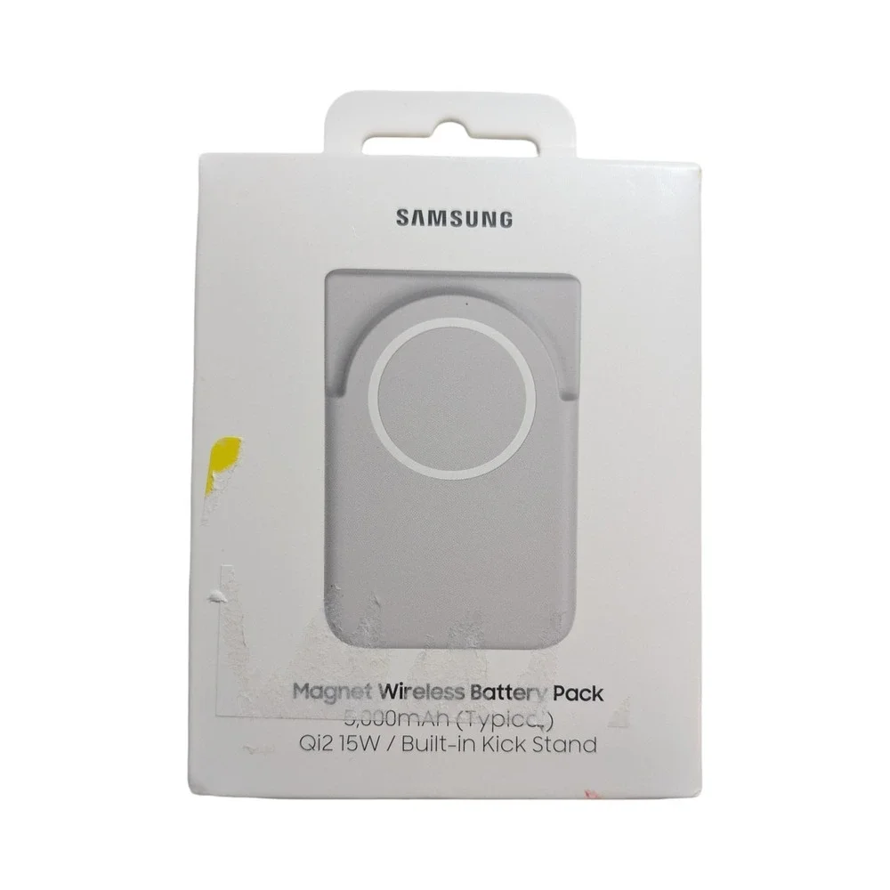 Qq4Oh Samsung - Magnetic Wireless Battery Pack With Kick Stand 5,000 mAh - Gray